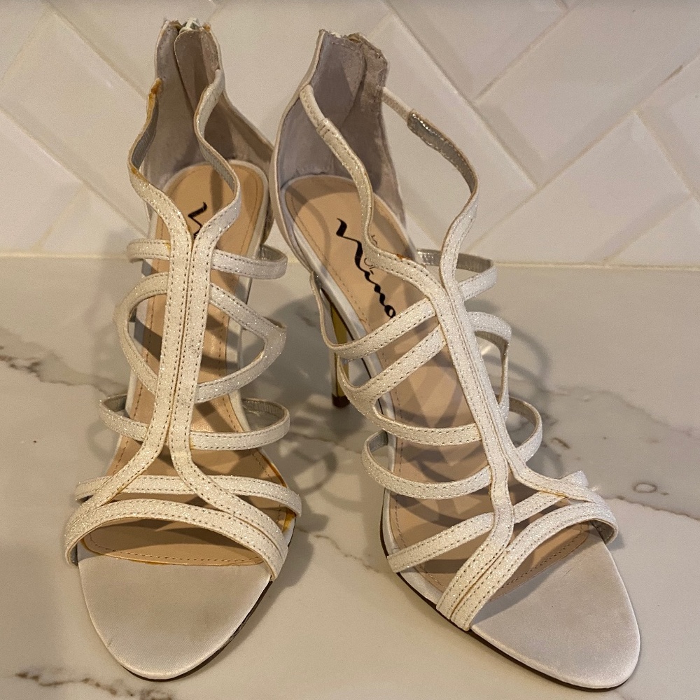 Touch of Nina white strappy heels
